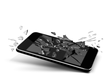 smartphone with broken screen